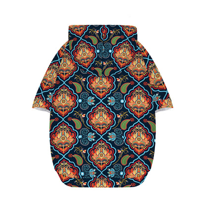 Indian Floral Paisley Pattern Print Dog Zip Up Hoodie
