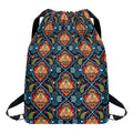 Indian Floral Paisley Pattern Print Drawstring Backpack