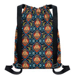 Indian Floral Paisley Pattern Print Drawstring Backpack
