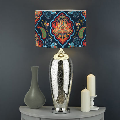 Indian Floral Paisley Pattern Print Drum Lamp Shade