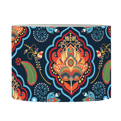 Indian Floral Paisley Pattern Print Drum Lamp Shade