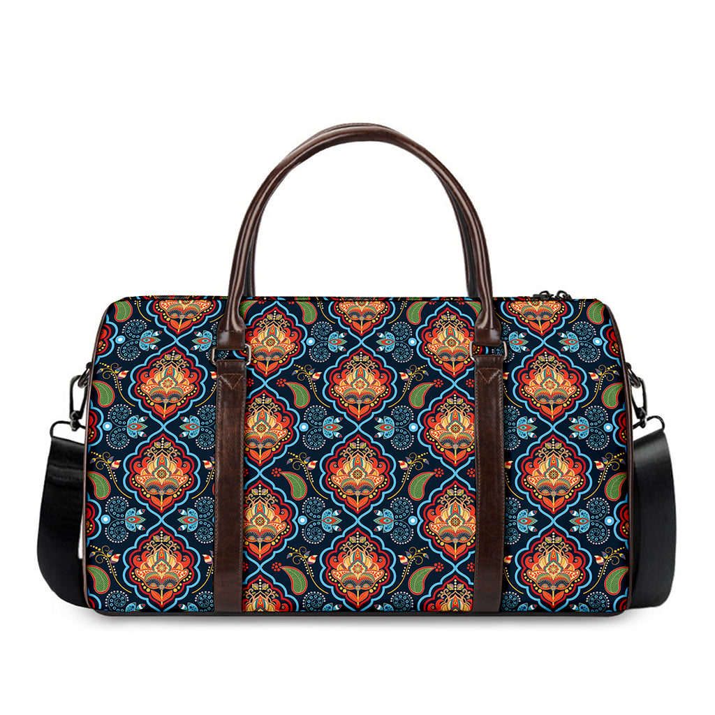 Indian Floral Paisley Pattern Print Duffle Bag