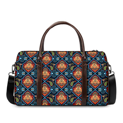 Indian Floral Paisley Pattern Print Duffle Bag