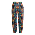 Indian Floral Paisley Pattern Print Fleece Lined Knit Pants