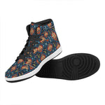 Indian Floral Paisley Pattern Print High Top Leather Sneakers