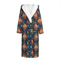 Indian Floral Paisley Pattern Print Hooded Bathrobe