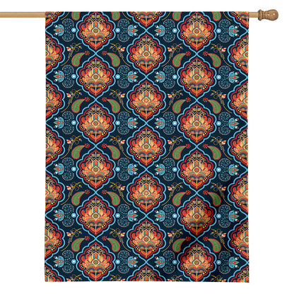 Indian Floral Paisley Pattern Print House Flag