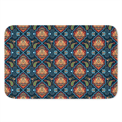 Indian Floral Paisley Pattern Print Indoor Door Mat