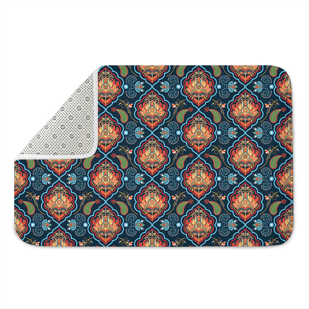 Indian Floral Paisley Pattern Print Indoor Door Mat