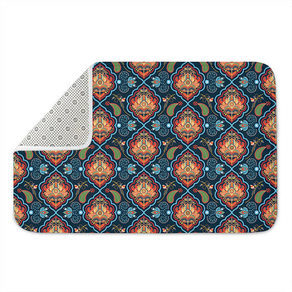 Indian Floral Paisley Pattern Print Indoor Door Mat