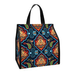 Indian Floral Paisley Pattern Print Insulated Lunch Tote