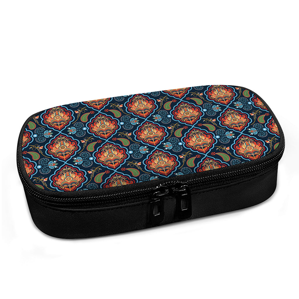 Indian Floral Paisley Pattern Print Insulin Cooler Travel Case