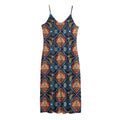 Indian Floral Paisley Pattern Print Jersey Midi Cami Dress