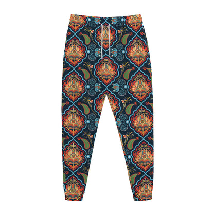 Indian Floral Paisley Pattern Print Jogger Pants
