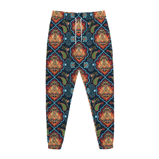 Indian Floral Paisley Pattern Print Jogger Pants