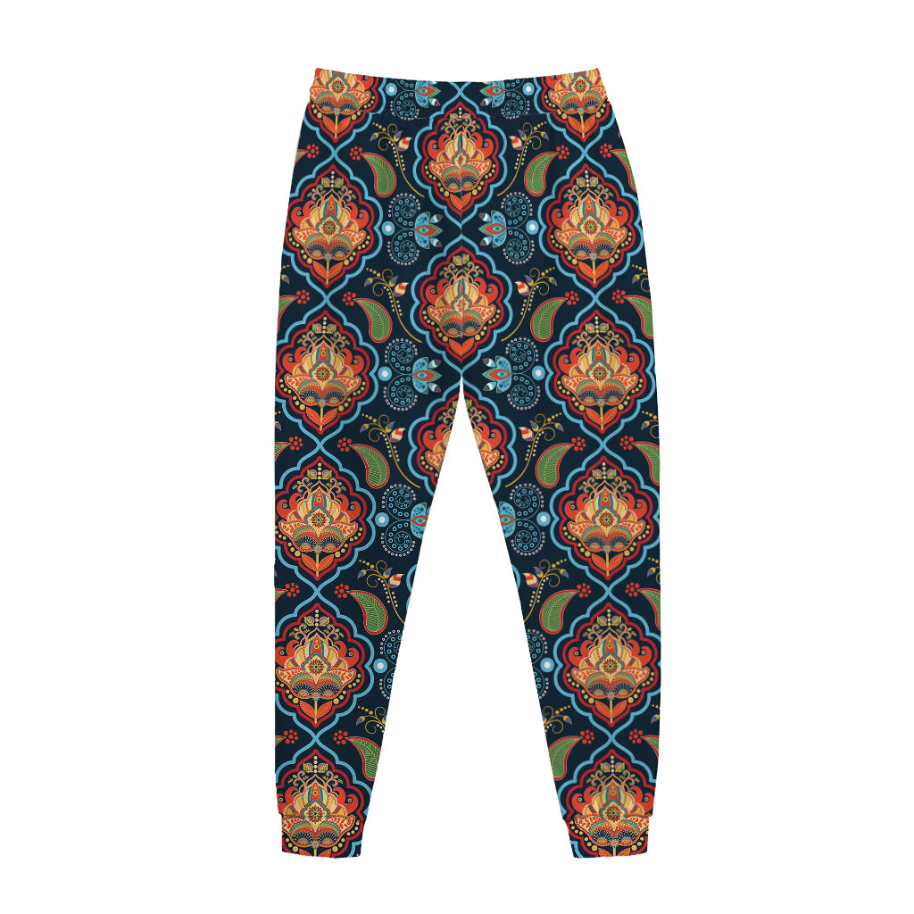 Indian Floral Paisley Pattern Print Jogger Pants
