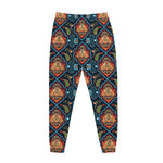 Indian Floral Paisley Pattern Print Jogger Pants
