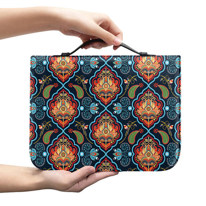 Indian Floral Paisley Pattern Print Leather Bible Cover