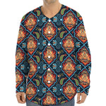 Indian Floral Paisley Pattern Print Long Sleeve Baseball Jersey