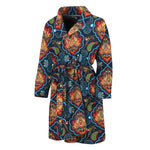 Indian Floral Paisley Pattern Print Men's Bathrobe