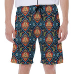 Indian Floral Paisley Pattern Print Men's Beach Shorts