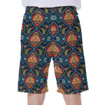 Indian Floral Paisley Pattern Print Men's Beach Shorts