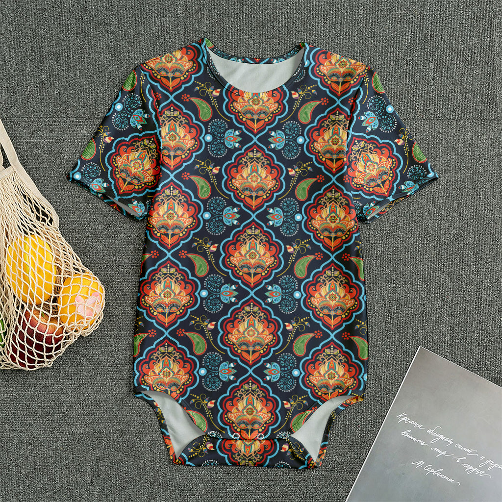 Indian Floral Paisley Pattern Print Men's Bodysuit