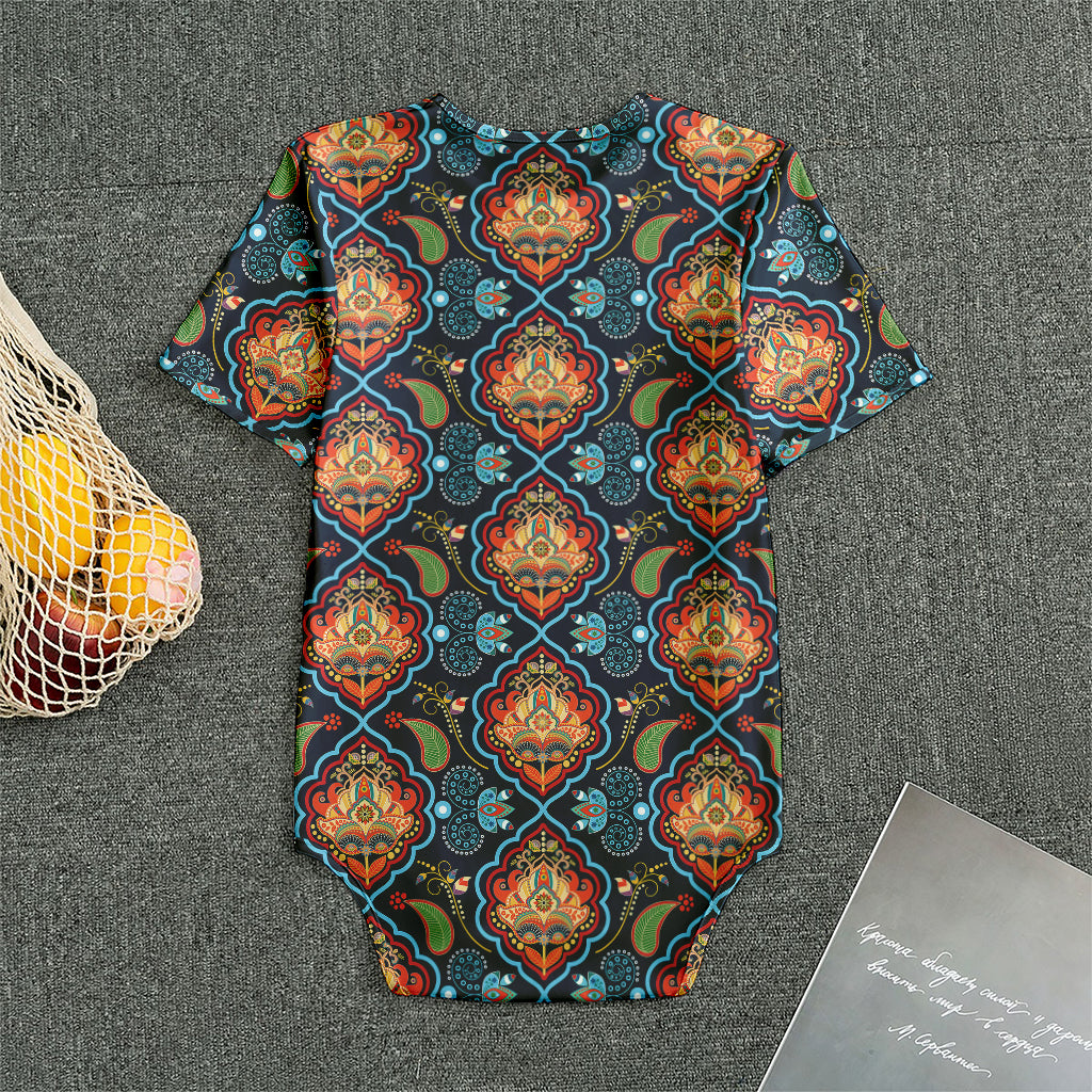Indian Floral Paisley Pattern Print Men's Bodysuit