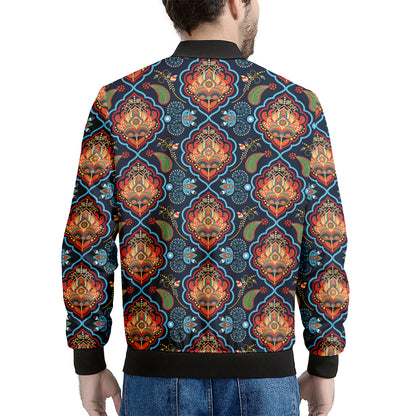 Indian Floral Paisley Pattern Print Men's Bomber Jacket