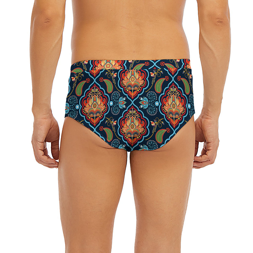 Indian Floral Paisley Pattern Print Men's Briefs
