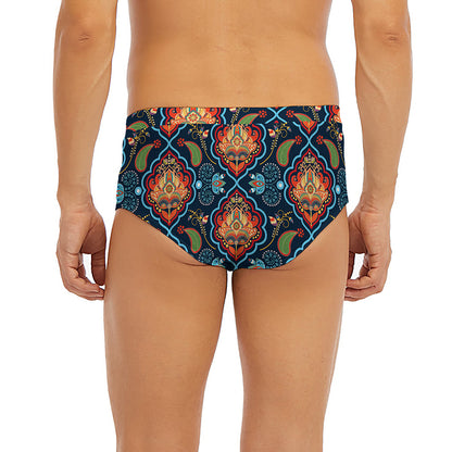 Indian Floral Paisley Pattern Print Men's Briefs