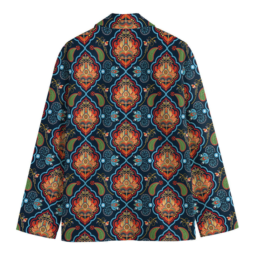 Indian Floral Paisley Pattern Print Men's Cotton Blazer