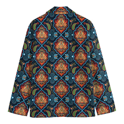 Indian Floral Paisley Pattern Print Men's Cotton Blazer