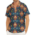 Indian Floral Paisley Pattern Print Men's Deep V-Neck Shirt