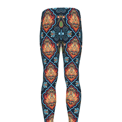 Indian Floral Paisley Pattern Print Men's leggings