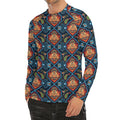 Indian Floral Paisley Pattern Print Men's Long Sleeve Rash Guard