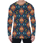 Indian Floral Paisley Pattern Print Men's Long Sleeve T-Shirt