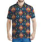 Indian Floral Paisley Pattern Print Men's Polo Shirt