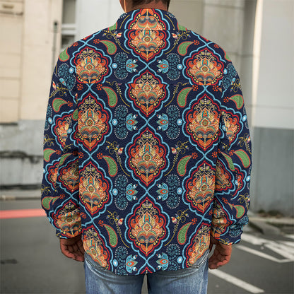 Indian Floral Paisley Pattern Print Men's Shirt Jacket