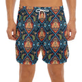 Indian Floral Paisley Pattern Print Men's Split Running Shorts
