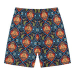 Indian Floral Paisley Pattern Print Men's Swim Trunks
