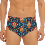 Indian Floral Paisley Pattern Print Men's Triangle Swim Briefs