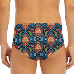 Indian Floral Paisley Pattern Print Men's Triangle Swim Briefs