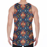 Indian Floral Paisley Pattern Print Men's Velvet Tank Top