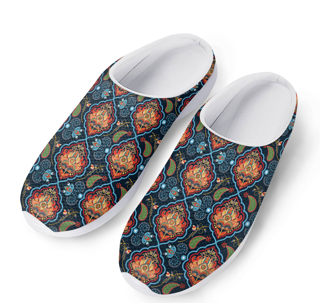 Indian Floral Paisley Pattern Print Mesh Casual Shoes