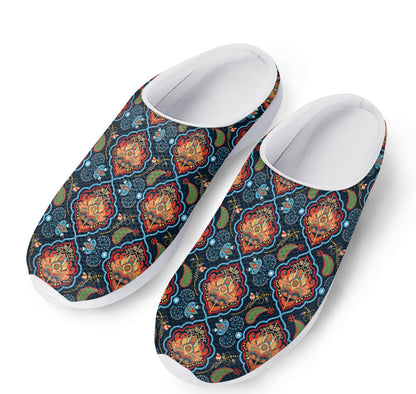 Indian Floral Paisley Pattern Print Mesh Casual Shoes