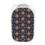 Indian Floral Paisley Pattern Print Mesh Laundry Hamper