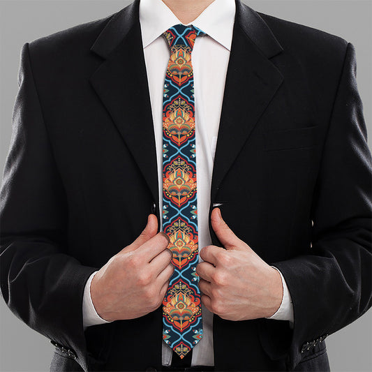 Indian Floral Paisley Pattern Print Necktie