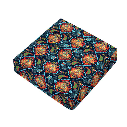 Indian Floral Paisley Pattern Print Outdoor Seat Cushion Cover