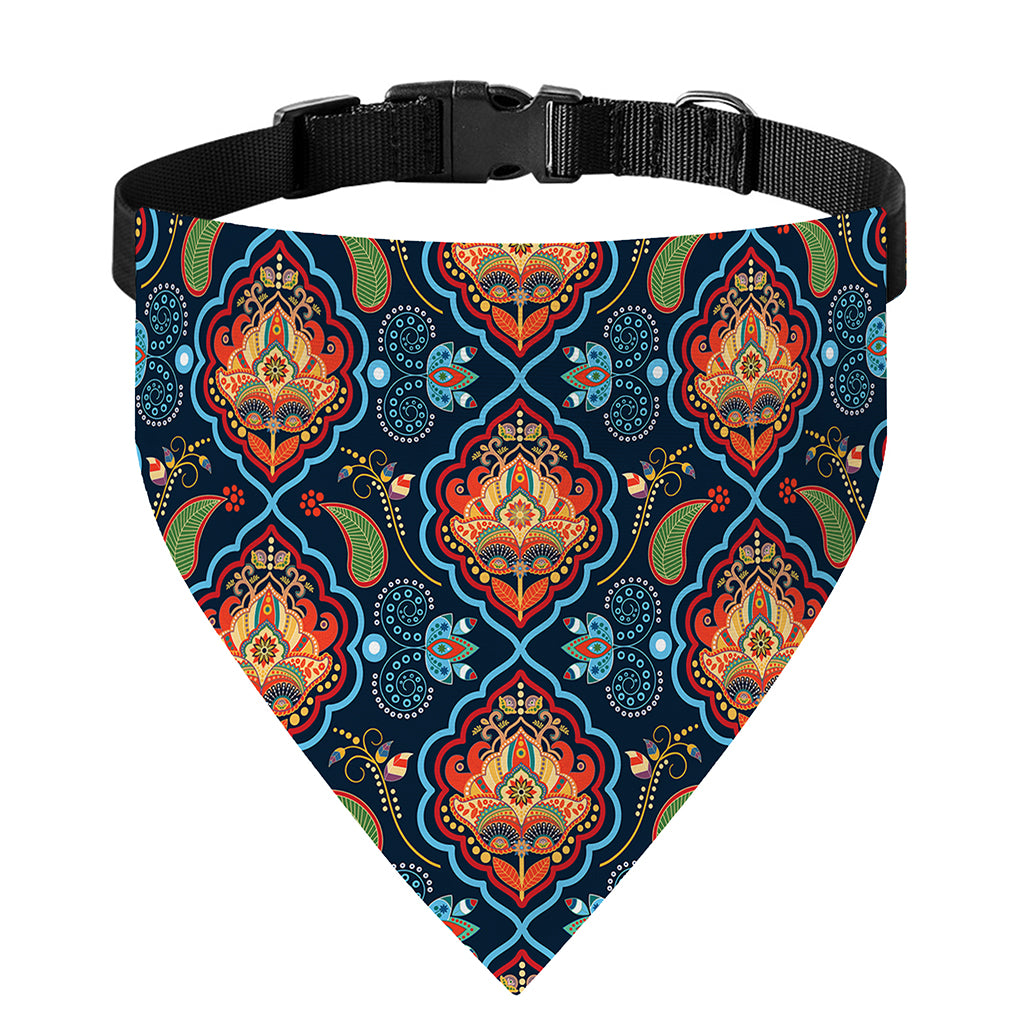 Indian Floral Paisley Pattern Print Over The Collar Dog Bandana